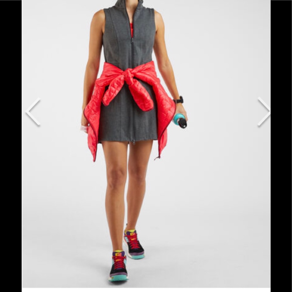 Title Nine Sleeveless Zip-Front Dress in Charcoal Gray - Picture 6 of 8